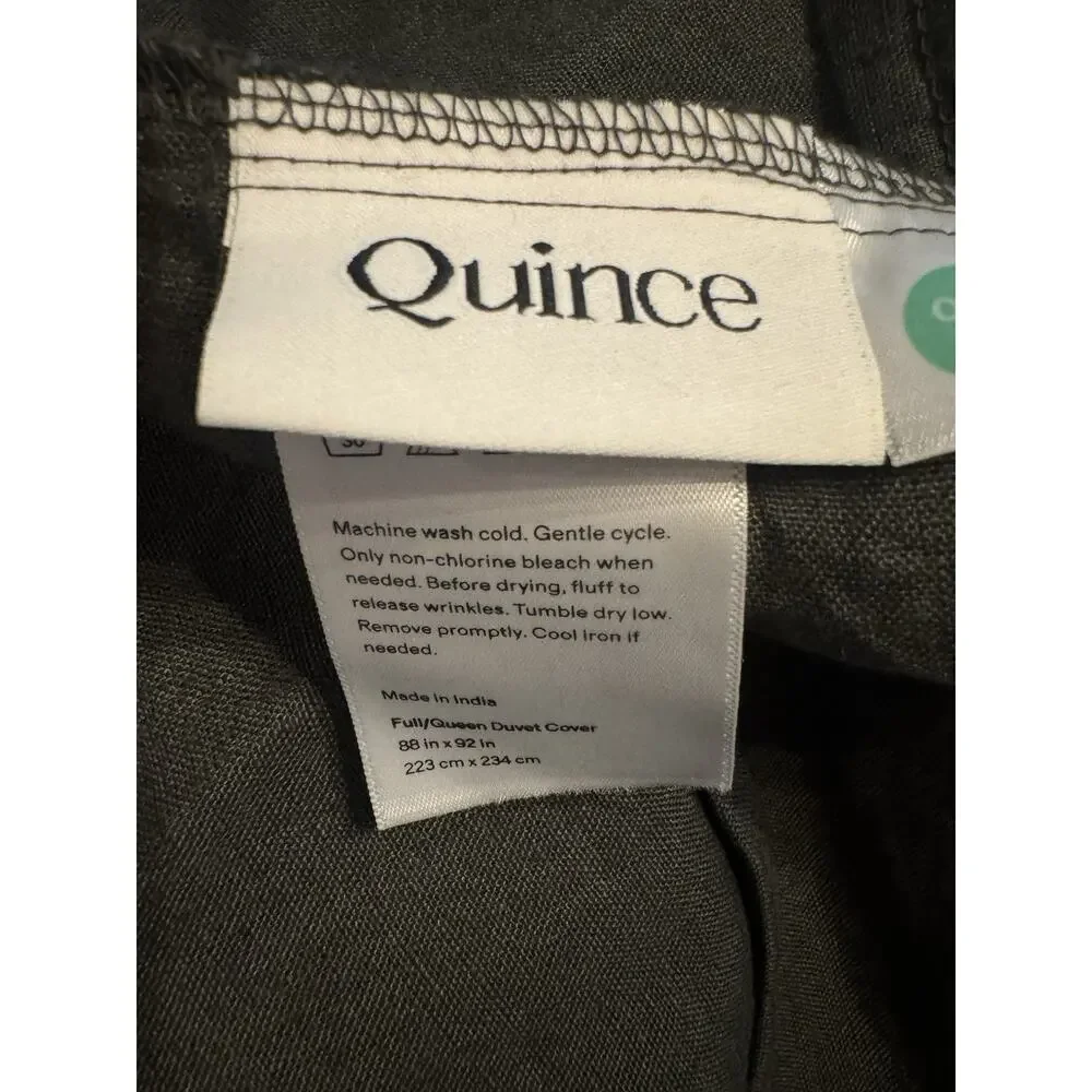 Quince European Linen Duvet Cover Full/Queen Pine Green 100% Linen NWOT